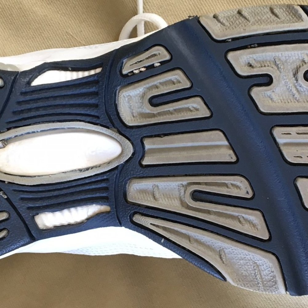 New Balance White Navy Athletic Sneakers - Picture 7 of 9